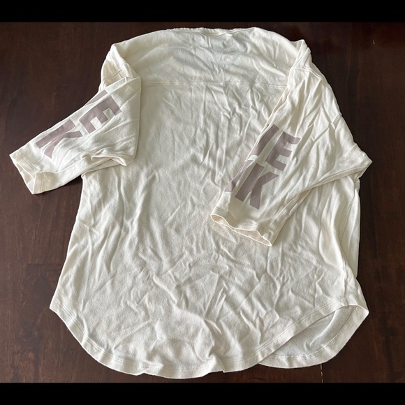 PINK 3/4 Sleeve Cream Two-Tone Top - Picture 4 of 6